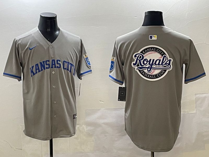 Men Kansas City Royals Blank Grey Game 2025 Nike MLB Jersey style 3->arizona diamondback->MLB Jersey